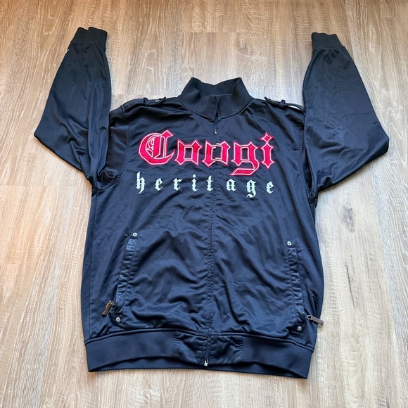 COOGI Heritage Track Jacket Mens Large Black Red Streetwear Zip - Picture 3 of 11
